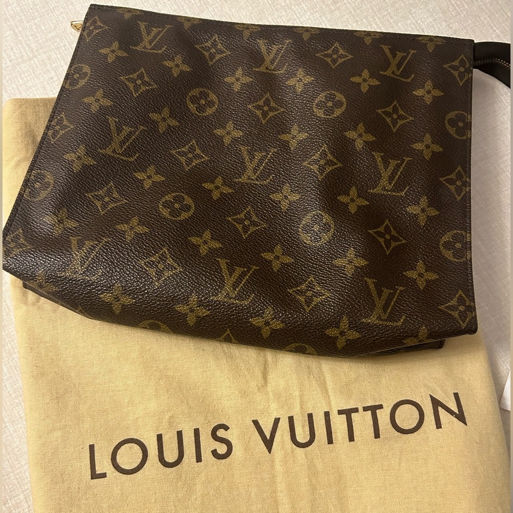 Louis Vuitton Authentic Vintage Monogram Canvas Pouch Cosmetic Bag Clutch